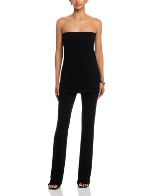 Structured Tunic Look Strapless Jumpsuit