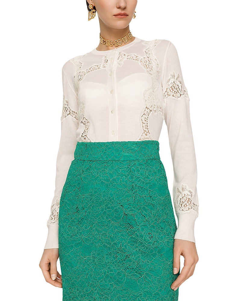 Dolce & Gabbana Lace Inlay Cardigan