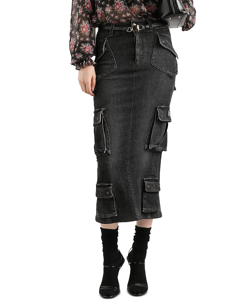 Dolce & Gabbana Cargo Denim Midi Skirt