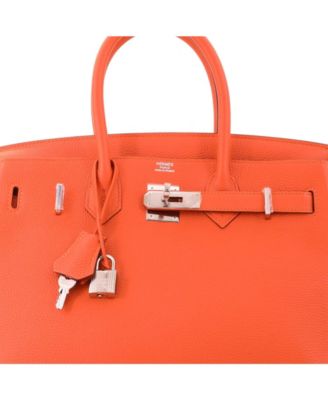 Birkin 30 Handbag Orange Togo with Palladium Hardware