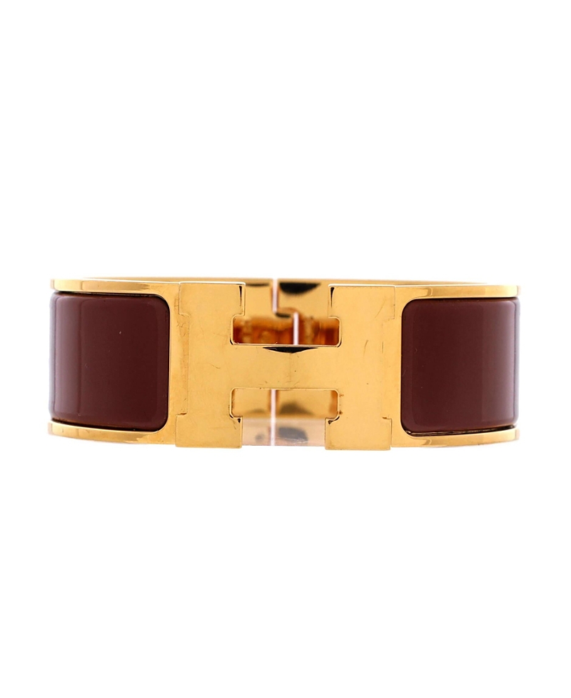 Pre-Owned HERMES Wide Clic H Bracelet Enamel