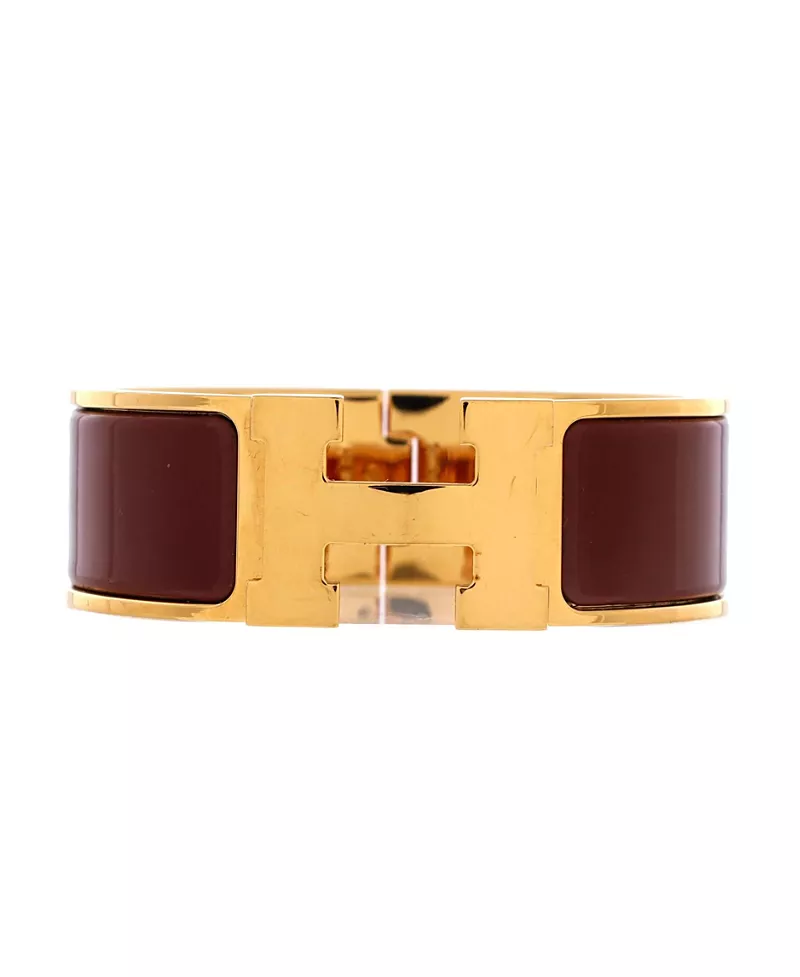 Pre-Owned HERMES Wide Clic H Bracelet Enamel