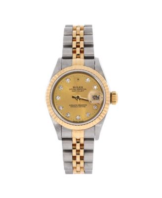  Oyster Perpetual Datejust Automatic Watch in Stainless Steel and Gold with Diamond Markers 26mm