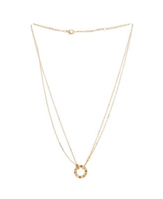  2 Diamonds Love Pendant Necklace 18K Gold and Diamonds, 16"