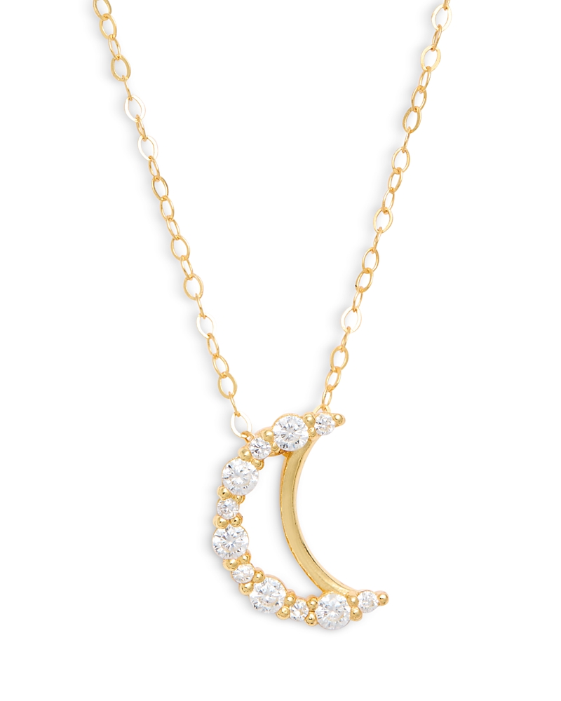 Aqua Moon Pendant Necklace, 15-17 - Exclusive