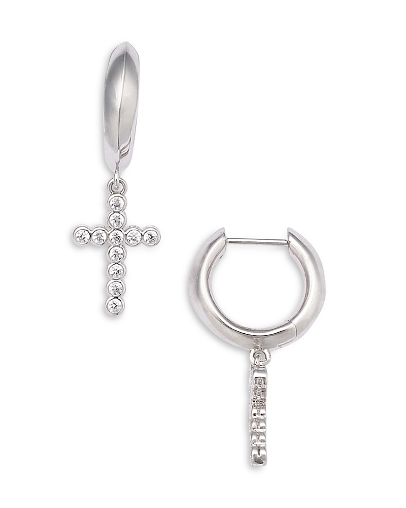Kendra Scott Cross Crystal Huggie Earrings