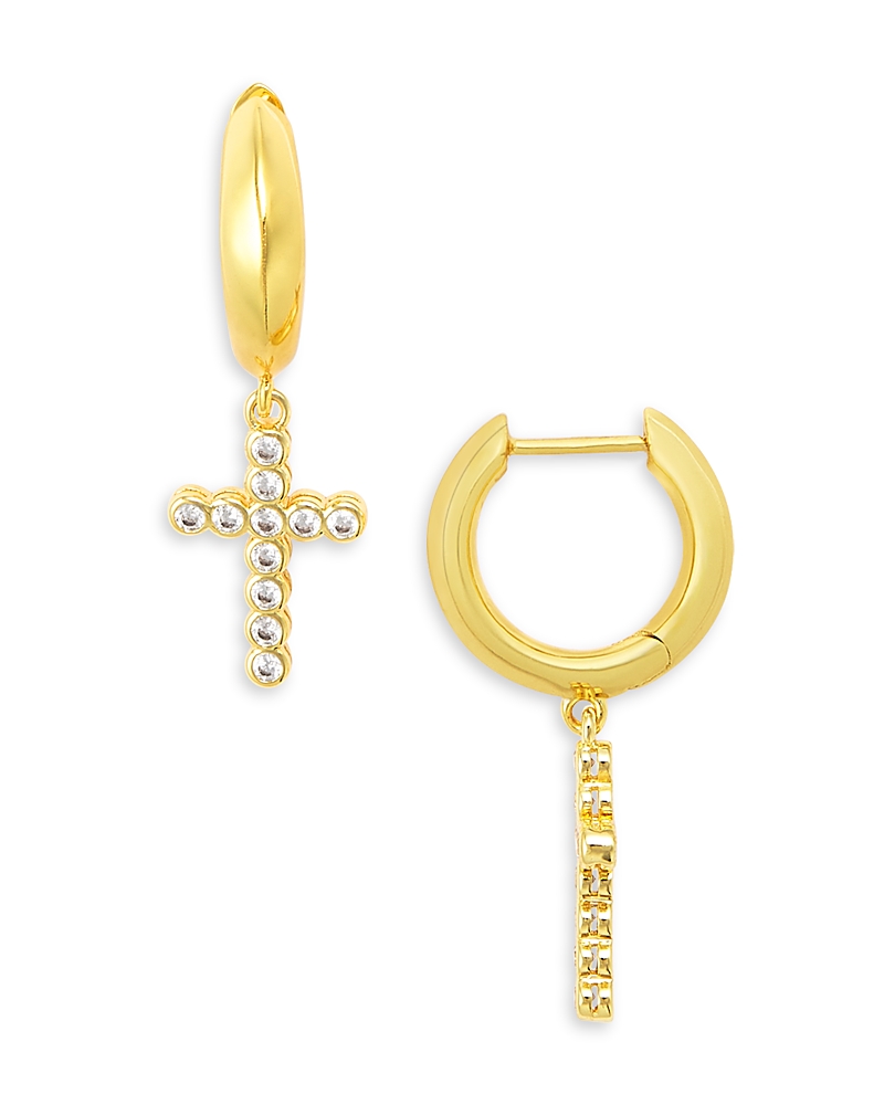 Kendra Scott Cross Crystal Huggie Earrings