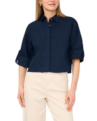 1.state Boxy Button Down Shirt In Blue