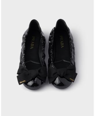Women's Patent Leather Ballerinas with Bow