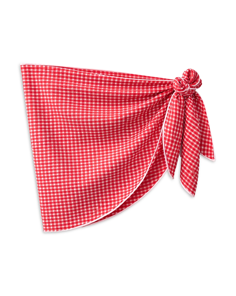 KatieJnyc Girls' Tween Coral Gingham Sarong - Big Kid