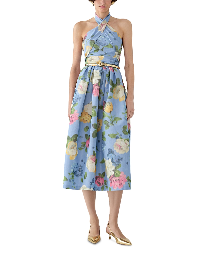 Carolina Herrera Crossed Halter Neck Dress
