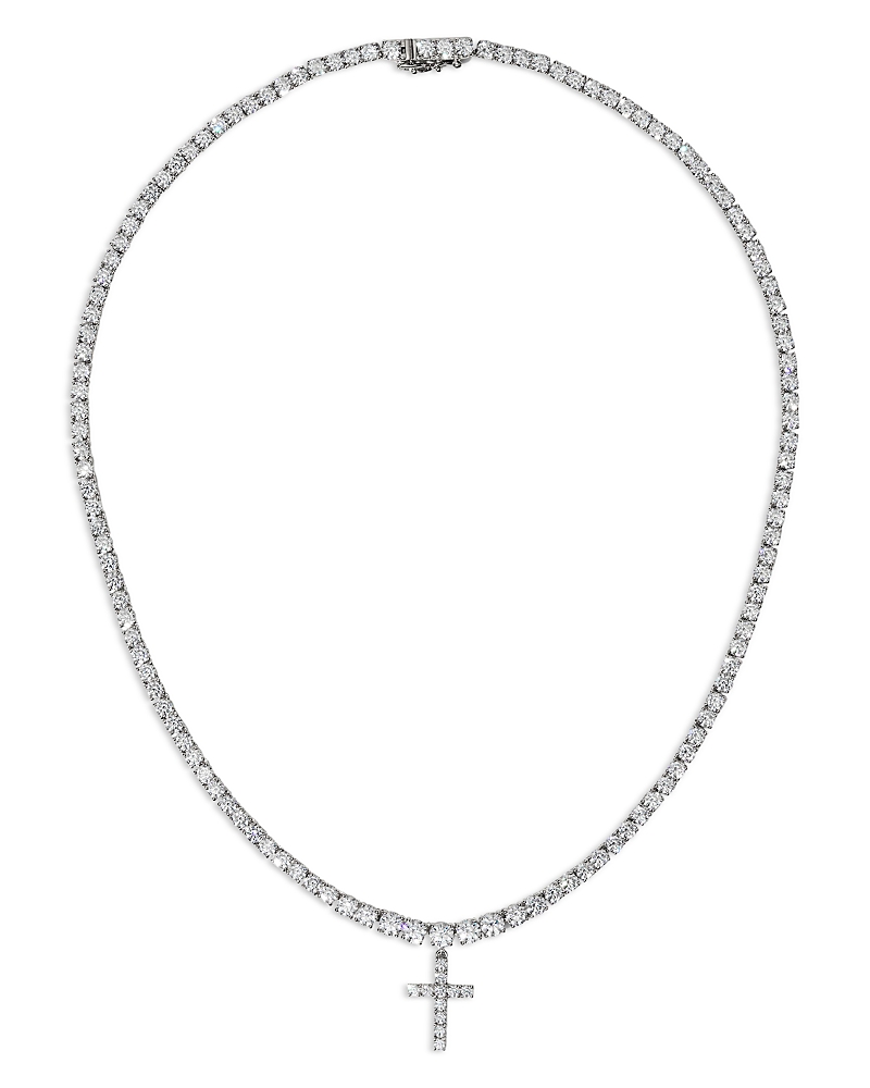 Nadri Astrid Cubic Zirconia Cross Tennis Pendant Necklace, 16