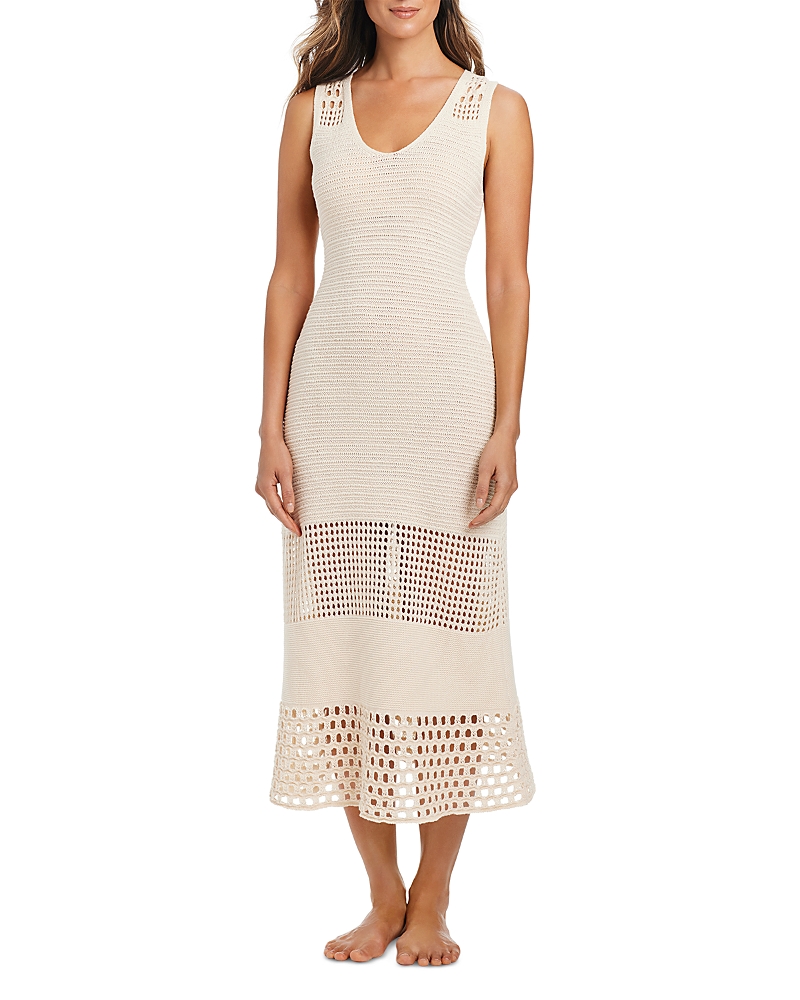 Bleu Rod Beattie Long Crochet Dress Swim Cover-Up