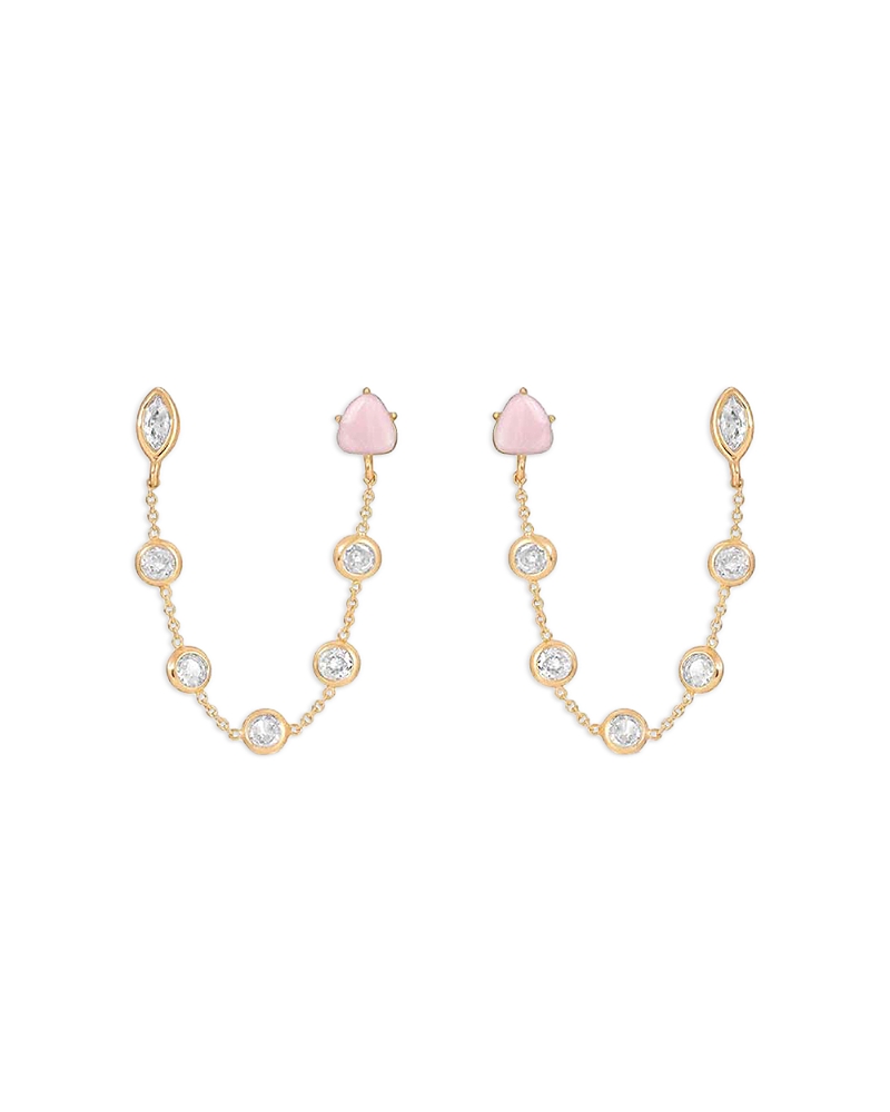 Ettika Gemlite Chain Double Piercing Earrings · OS