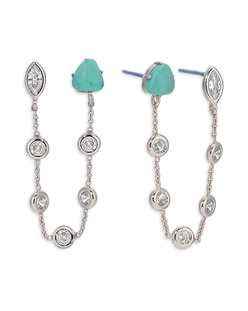 Ettika Gemlite Chain Double Piercing Earrings