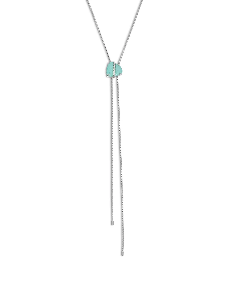Ettika Tranquil Cove Pave & Stone Bolo Necklace, 32.5