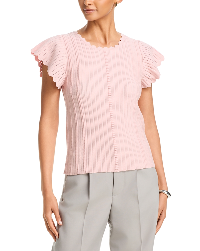 Elie Tahari The Eliana Flutter Sleeve Sweater