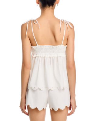 Moon River Scallop Floral Embroidered Top | Bloomingdale's Women