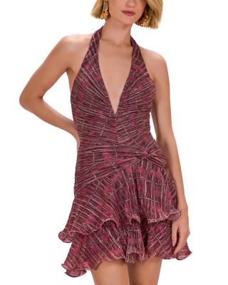 Rose Mirage Plunge Halter Neck Dress