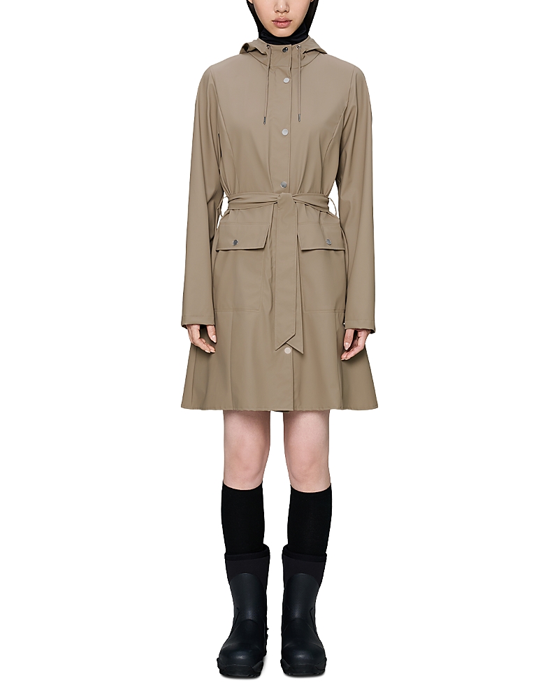 Rains Curve Hooded Belted Waterproof Jacket