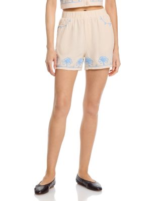 Embroidered Pull On Shorts