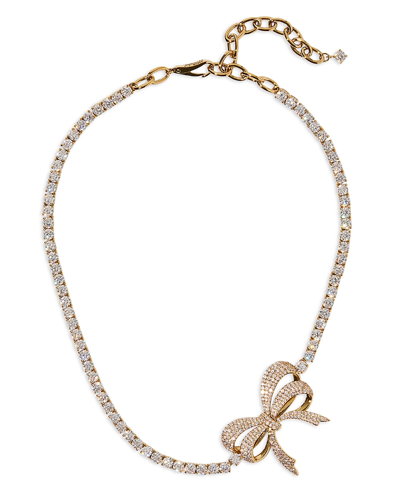 Nadri Eros Pave Bow Tennis Choker Necklace, 16