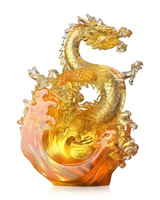 Dragon of Excellence (Gold) Crystal Glass Figure