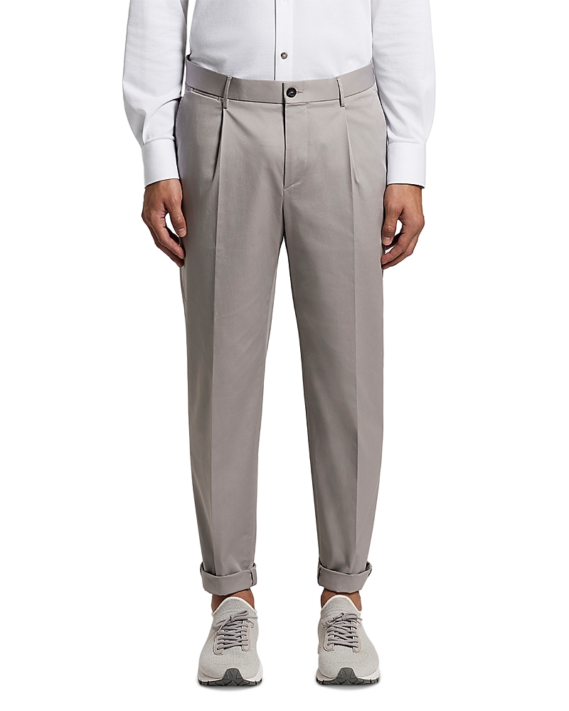Peserico Regular Fit Pleated Chinos