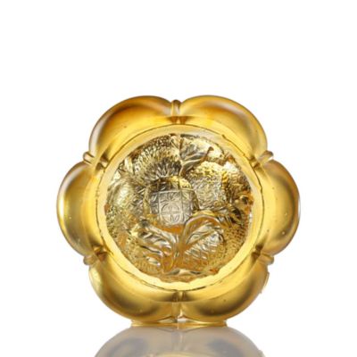 Limited Edition Auspiciousness in Gold Crystal Glass Figure