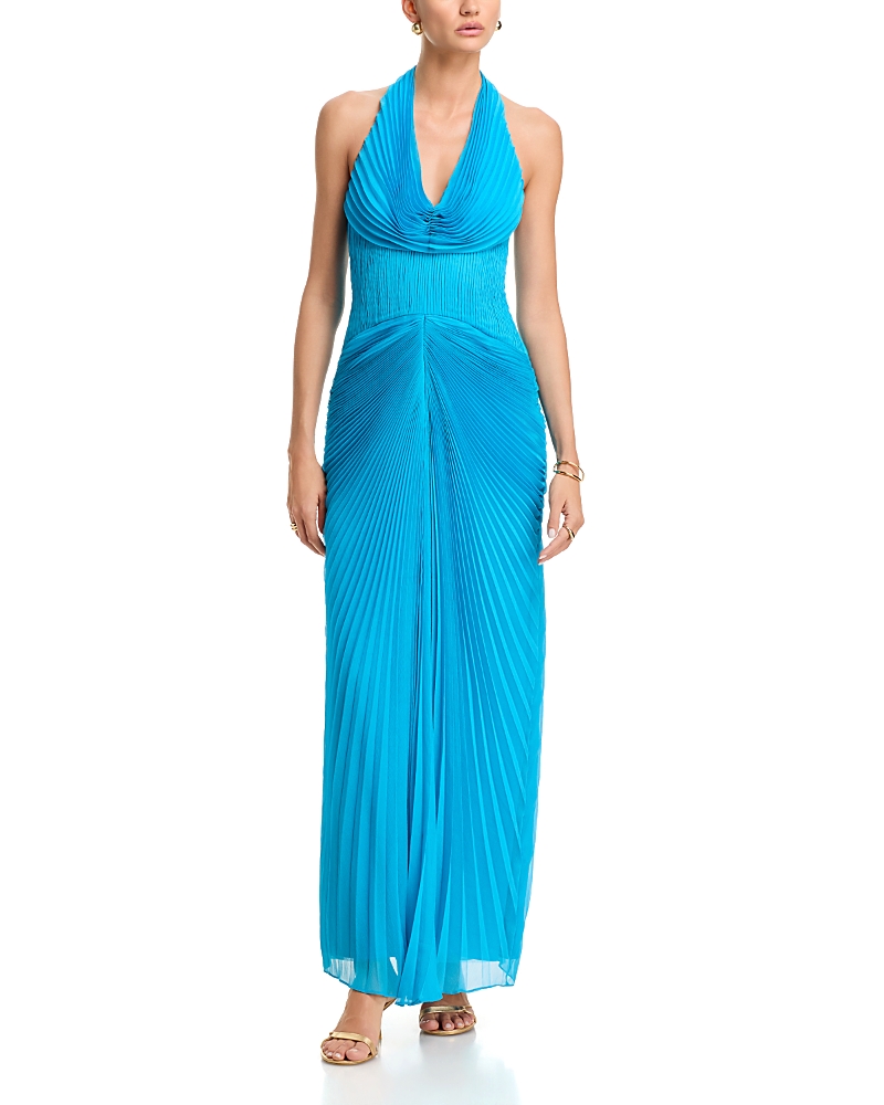 Amur Enly Pleated Ruched Gown