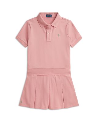 Girls' Stretch Mesh Boxy Polo Shirt & Skort Set - Little Kid, Big Kid