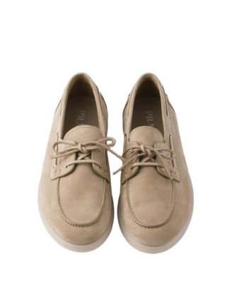 Men's Suede Boat Shoes With Laces