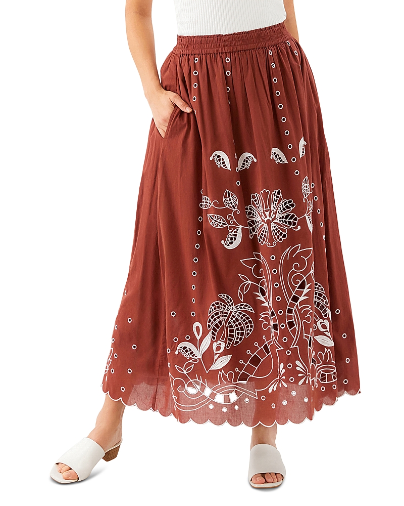 Karen Kane Cutout Embroidery Midi Skirt