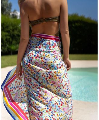  Melanie Border Print Pareo Cover-Up