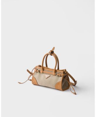 Bonnie Small Linen And Leather Handbag