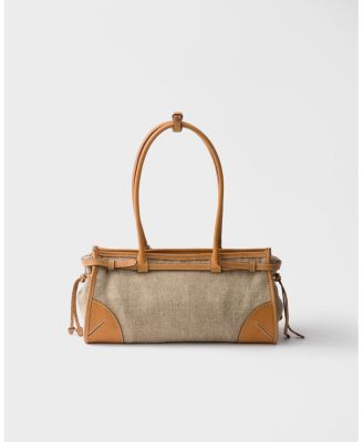  Bonnie Medium Linen And Leather Handbag