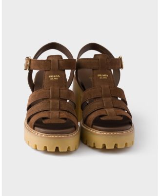  Women's High-Heeled Suede Platform Sandals