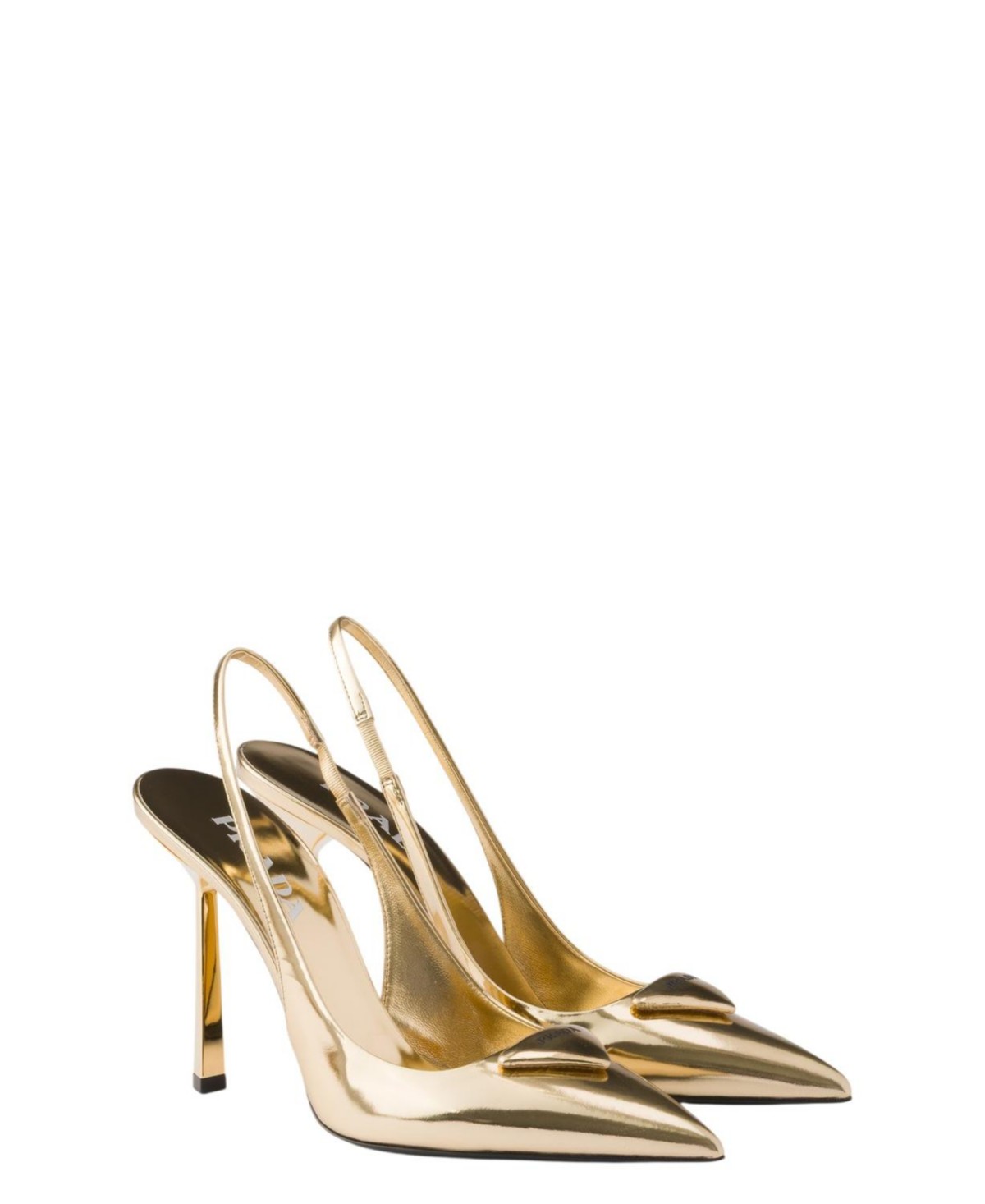 Metallic Leather Slingback Pumps