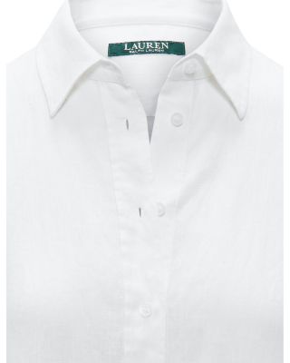 Lauren Ralph Lauren Petite Linen Shirt - White - PS