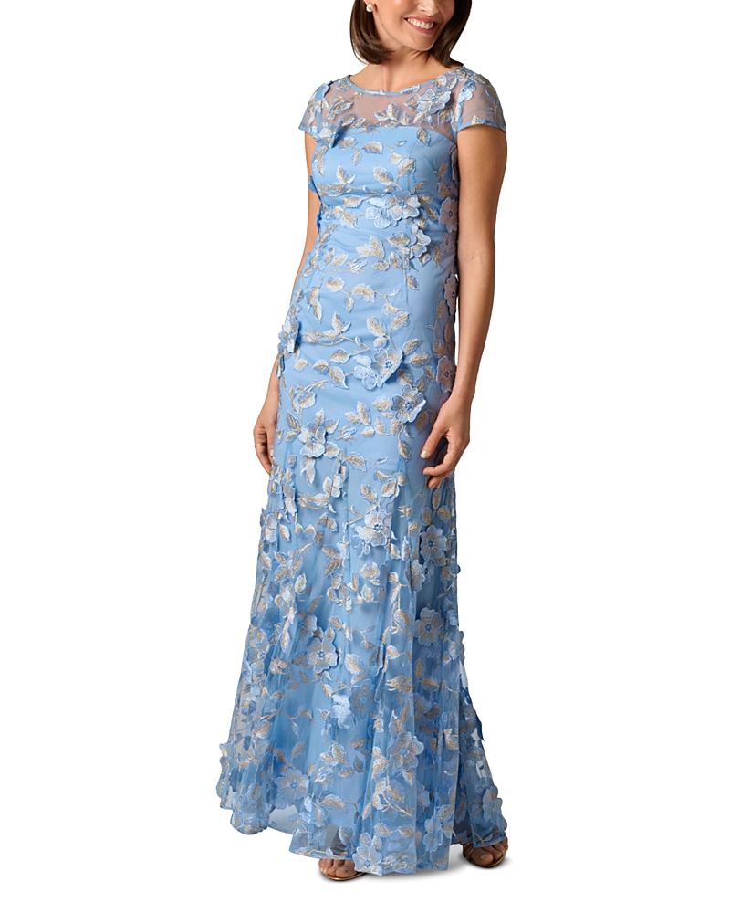 Adrianna Papell Floral Embroidered Gown