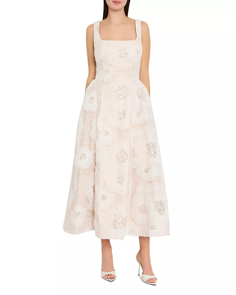 Milly Arianna Tulle Flower Beaded Dress