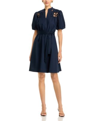 Short Sleeve Lace Detail Mini Dress