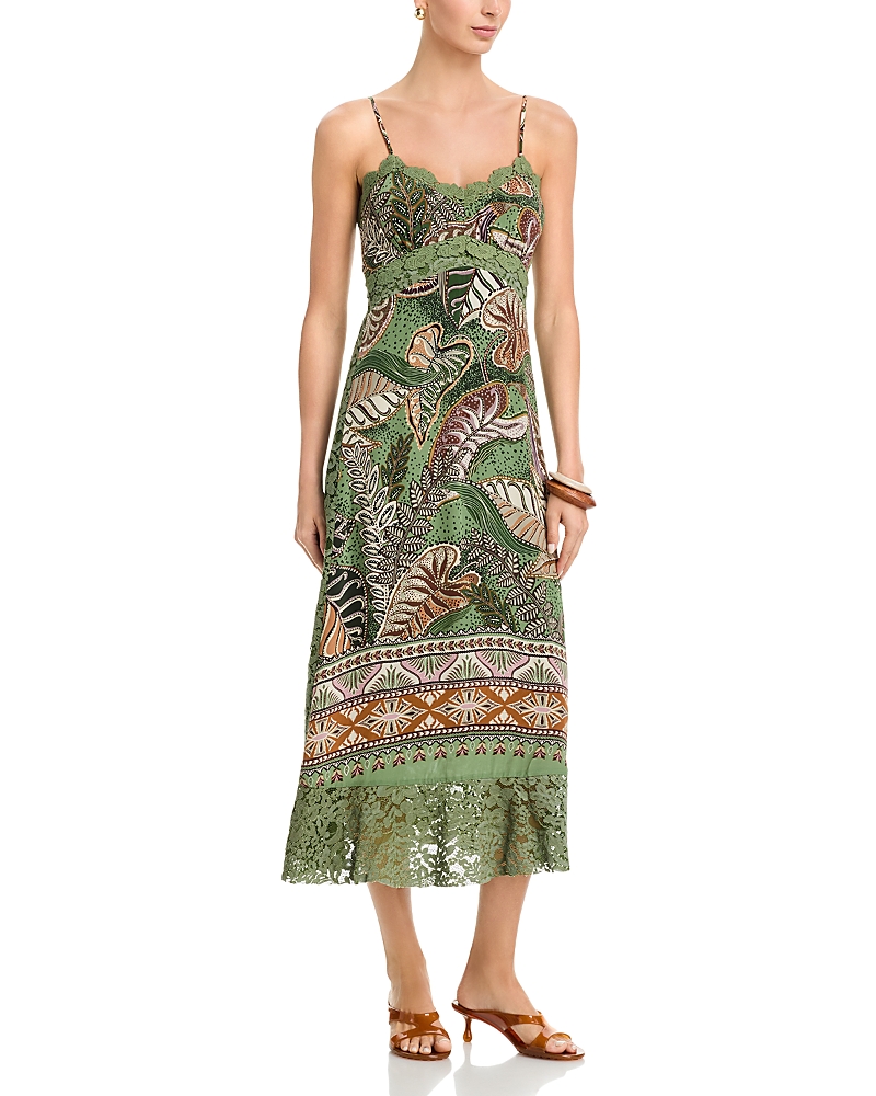 Farm Rio Dotted Foliage Dress