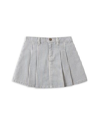 Girls' Railroad Striped Pleated Denim Skirt - Little Kid, Big Kid