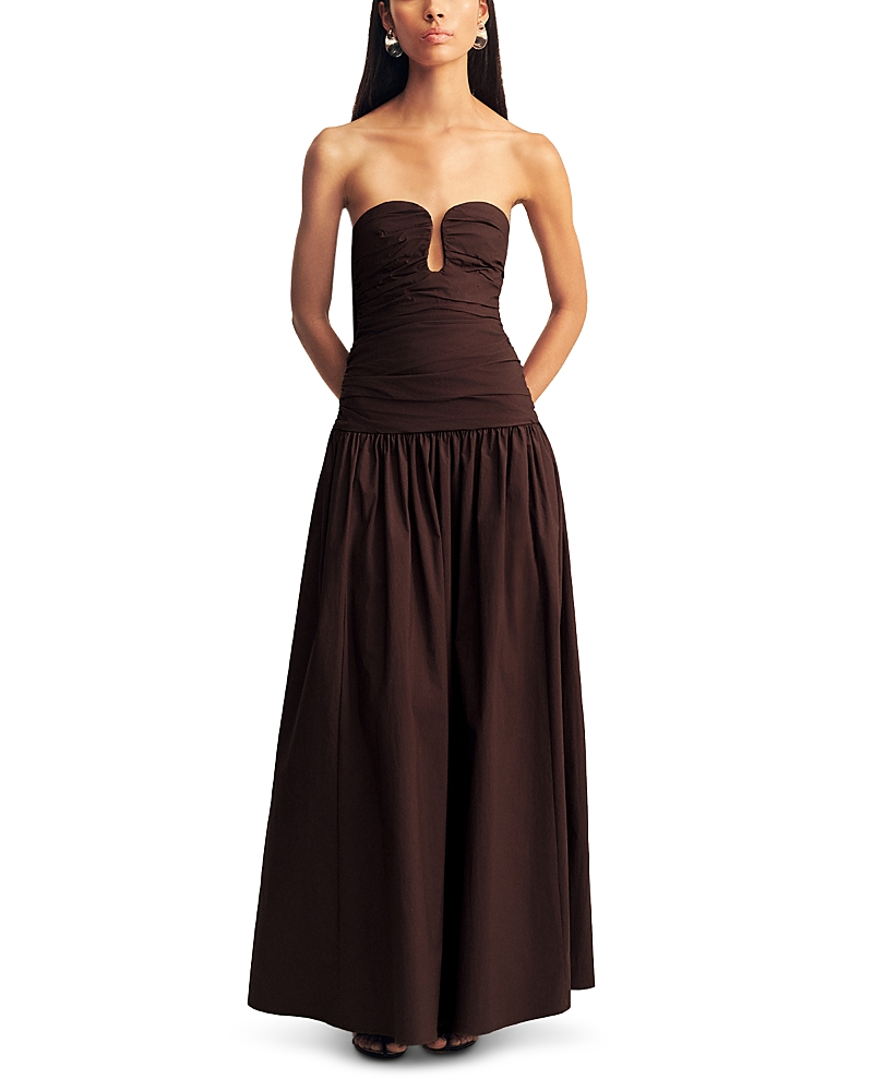 Shona Joy Campbell Pleated Drop Waist Maxi Dress
