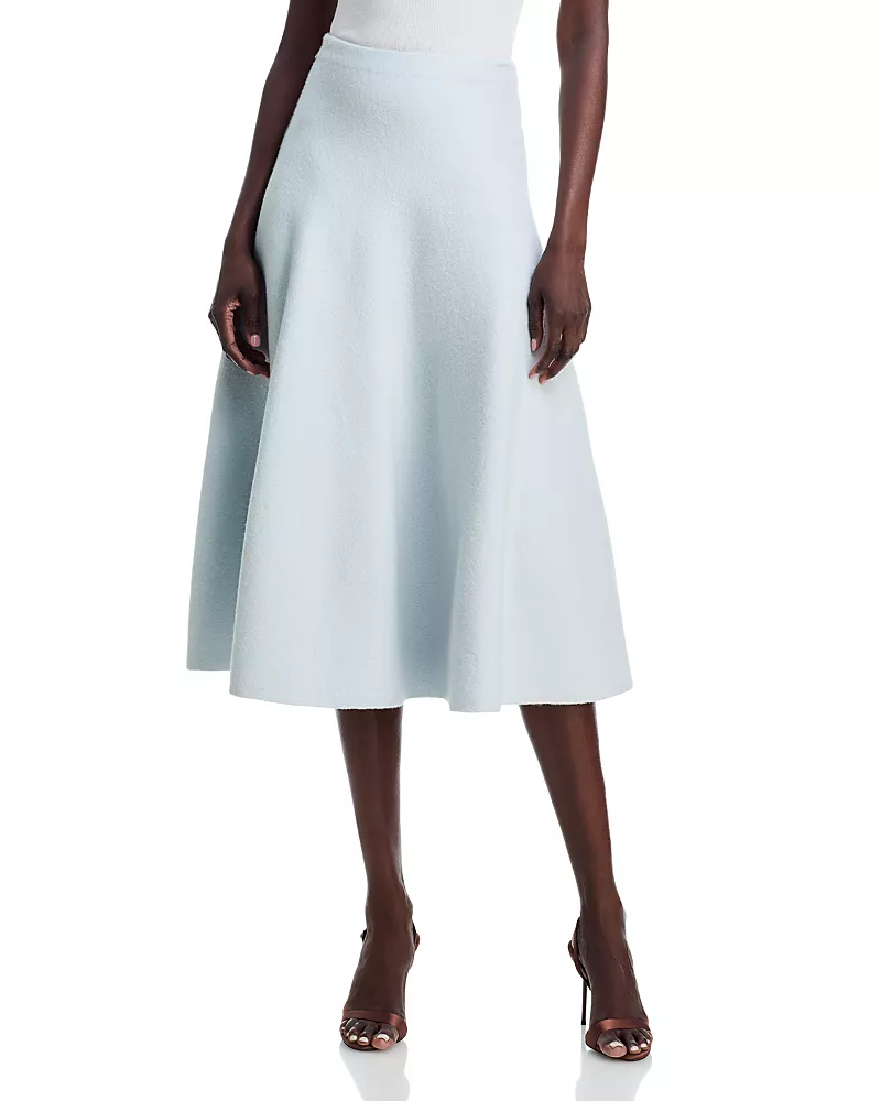 Brandon Maxwell The Miller Structured Wool Knit Skirt