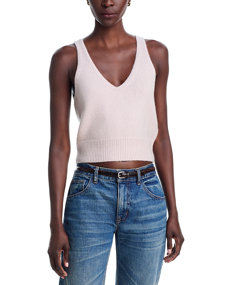 Brandon Maxwell The Reese V Neck Cashmere Silk Tank Top