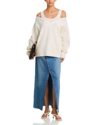 Double Layer V Neck Woolen Sweater