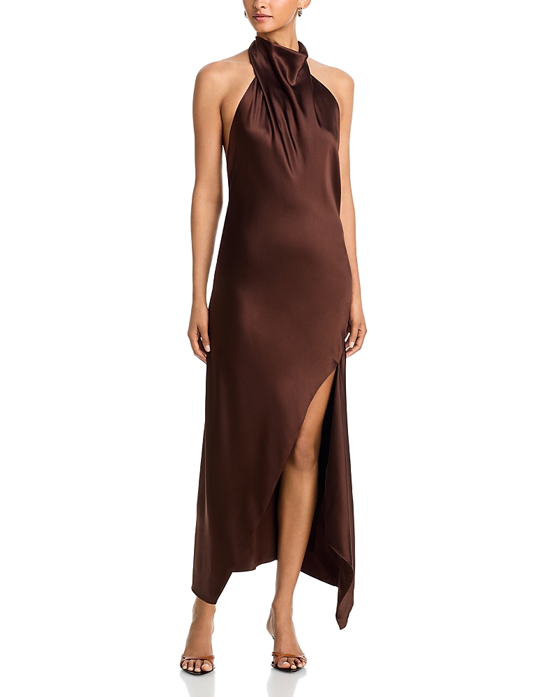 Helmut Lang Tie Neck Sleeveless Silk Dress