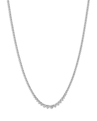 Certified Diamond Graduated Tennis Necklace in 14K Gold, 7.0 tcw